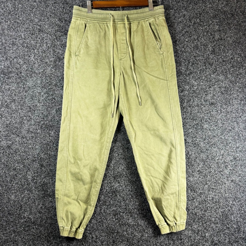 Gap Mens Jogger Pants Small Olive Green Cotton Lyocell Elastic Waist Casual S